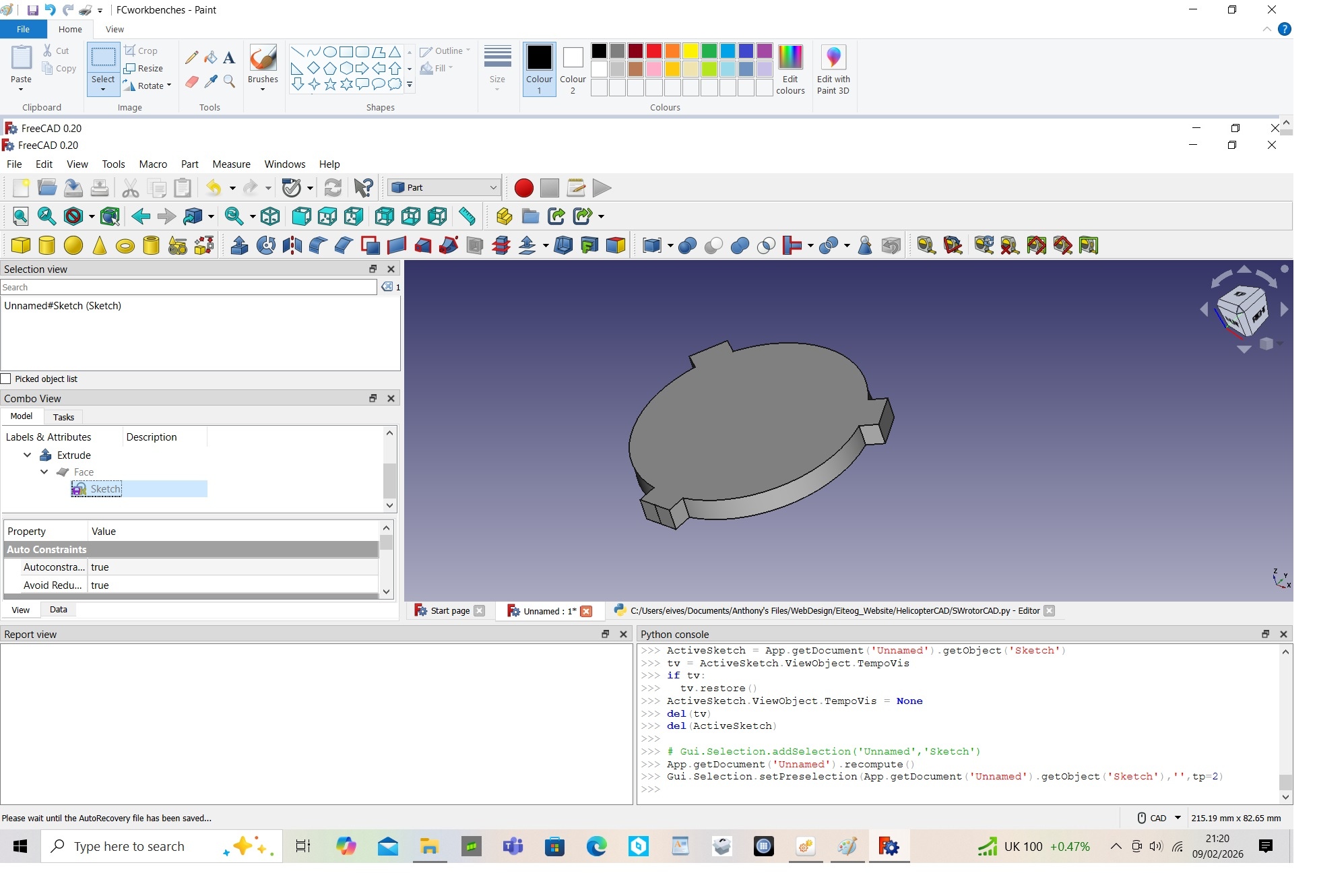 CCPM Swahplate extruded from sketch